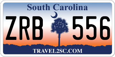SC license plate ZRB556