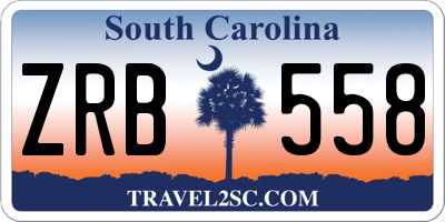 SC license plate ZRB558
