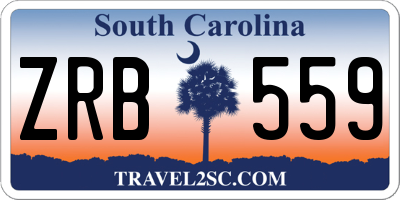 SC license plate ZRB559