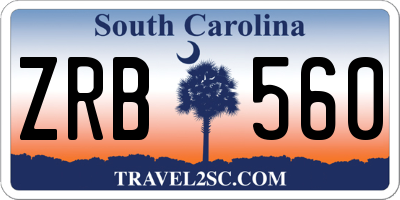 SC license plate ZRB560