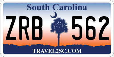 SC license plate ZRB562