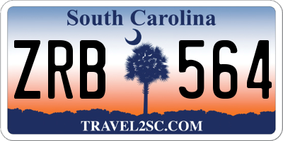 SC license plate ZRB564