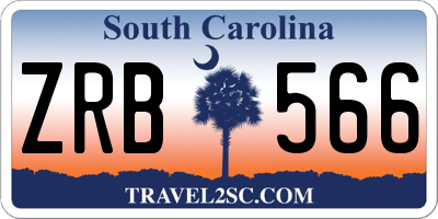 SC license plate ZRB566