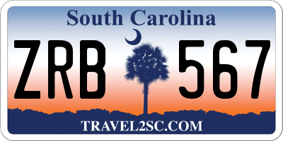 SC license plate ZRB567