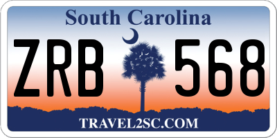 SC license plate ZRB568