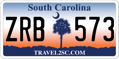 SC license plate ZRB573