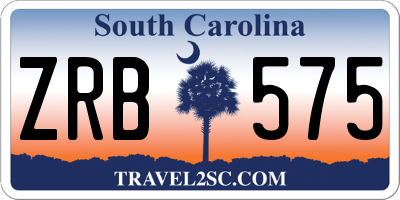 SC license plate ZRB575