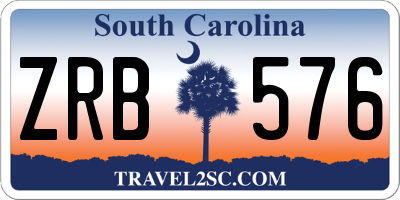 SC license plate ZRB576