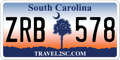 SC license plate ZRB578