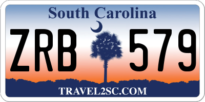 SC license plate ZRB579