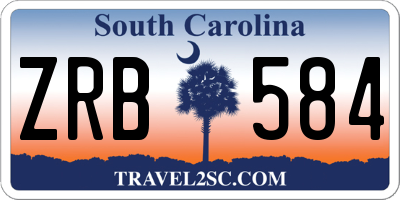 SC license plate ZRB584