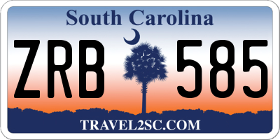 SC license plate ZRB585