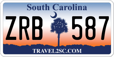 SC license plate ZRB587