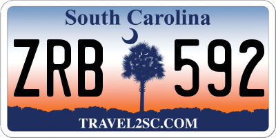 SC license plate ZRB592