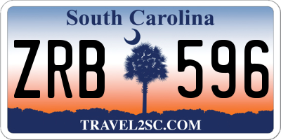 SC license plate ZRB596