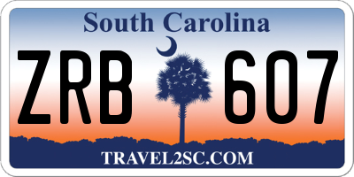 SC license plate ZRB607