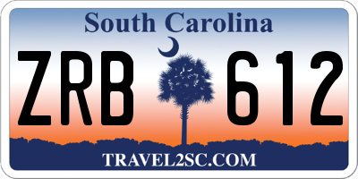 SC license plate ZRB612