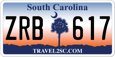 SC license plate ZRB617