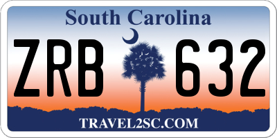 SC license plate ZRB632