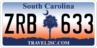 SC license plate ZRB633