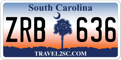 SC license plate ZRB636