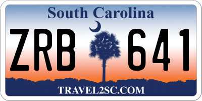 SC license plate ZRB641