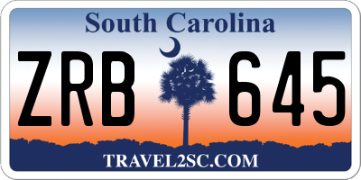 SC license plate ZRB645