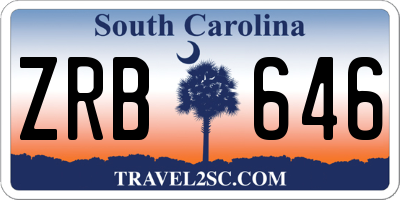 SC license plate ZRB646