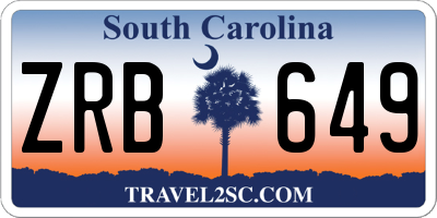SC license plate ZRB649