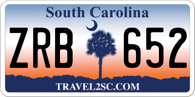 SC license plate ZRB652