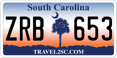 SC license plate ZRB653