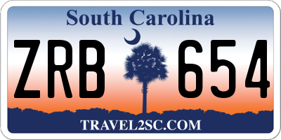 SC license plate ZRB654