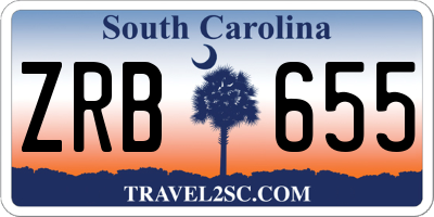 SC license plate ZRB655
