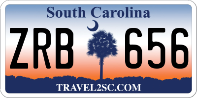 SC license plate ZRB656