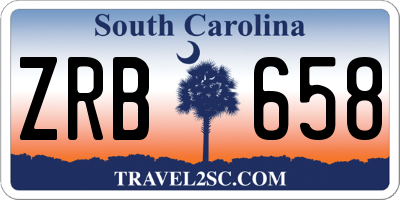 SC license plate ZRB658