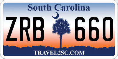 SC license plate ZRB660