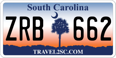 SC license plate ZRB662