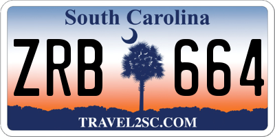 SC license plate ZRB664