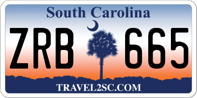 SC license plate ZRB665