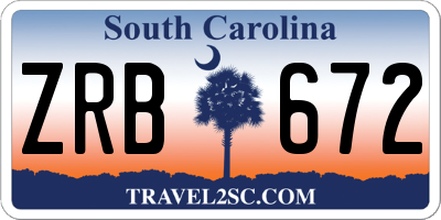 SC license plate ZRB672