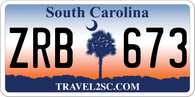 SC license plate ZRB673