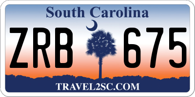 SC license plate ZRB675