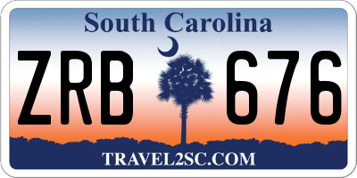 SC license plate ZRB676
