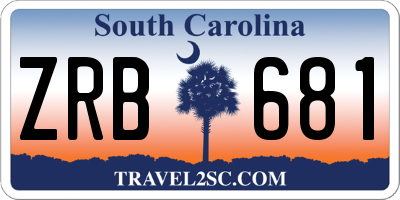 SC license plate ZRB681