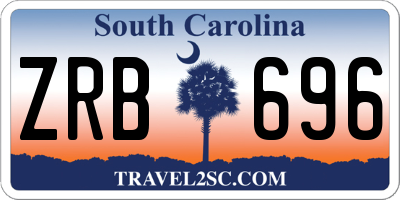 SC license plate ZRB696