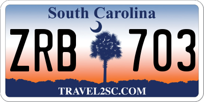 SC license plate ZRB703