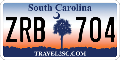 SC license plate ZRB704
