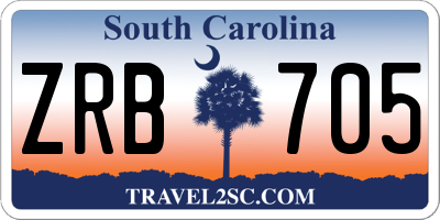 SC license plate ZRB705