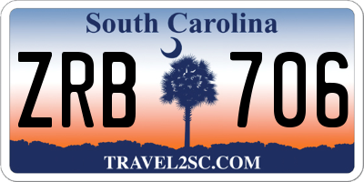 SC license plate ZRB706
