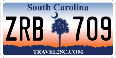 SC license plate ZRB709
